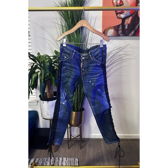 Dsquared2 Tie Detail Deana Denim Jeans- Size 40 (US 4) - Picture 15 of 15